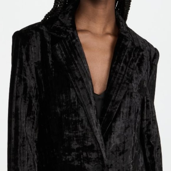 Endless Rose Crushed Velvet Blazer Black Size Small - Picture 4 of 6